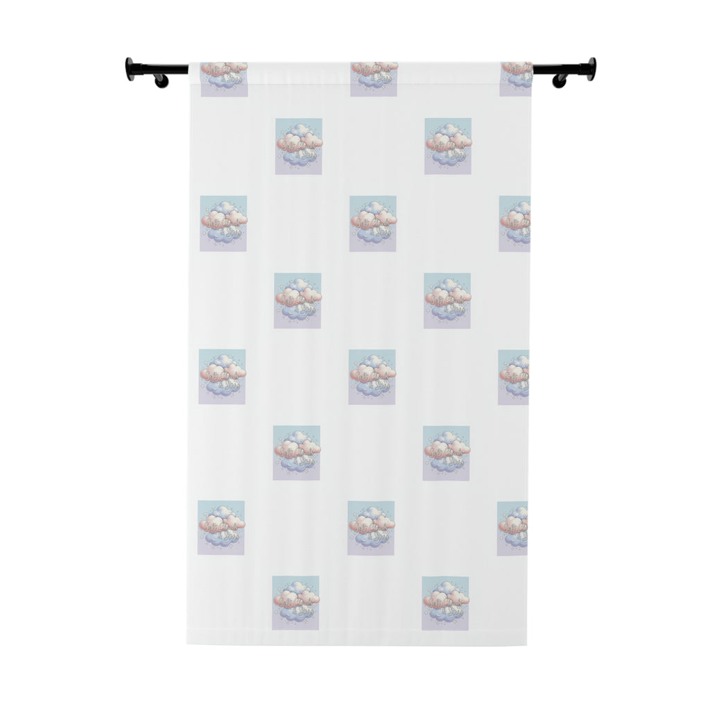 Cloudy Dreams Window Curtain – Pastel Cloud Pattern Single Panel