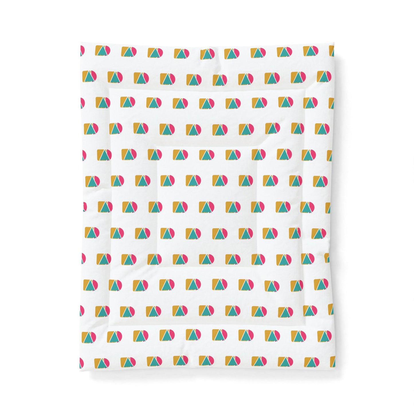 Geometric Rainbow Cotton Comforter — Colorful Modern Beach Ball Pattern Bedspread