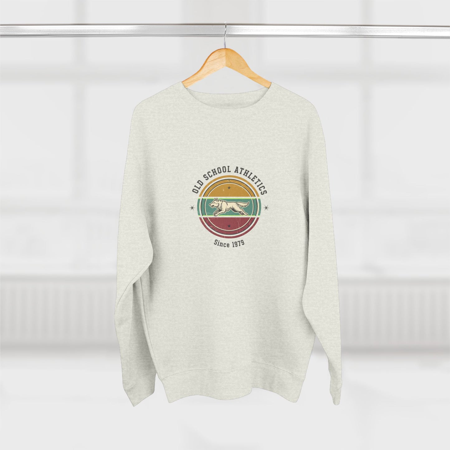 Vintage Surf Crewneck Sweatshirt — "Old School Athletics" Graphic
