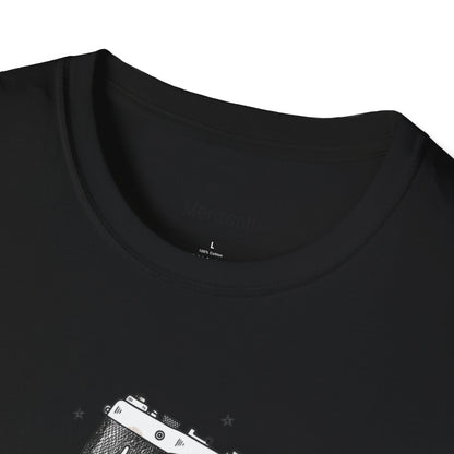 Photography & Coffee Graphic Tee — Camera, Notebook, Coffee Cup Design