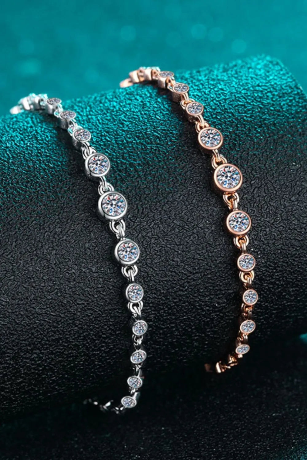 925 Sterling Silver Inlaid Moissanite Bracelet - Merit Sell