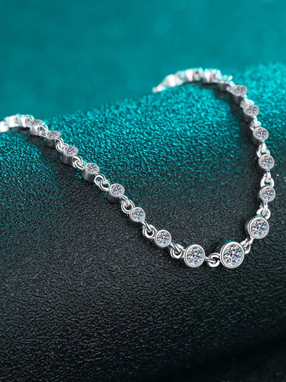 925 Sterling Silver Inlaid Moissanite Bracelet - Merit Sell