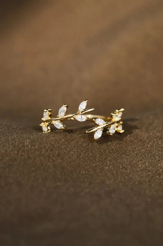 925 Sterling Silver Leaf Open Ring - Merit Sell
