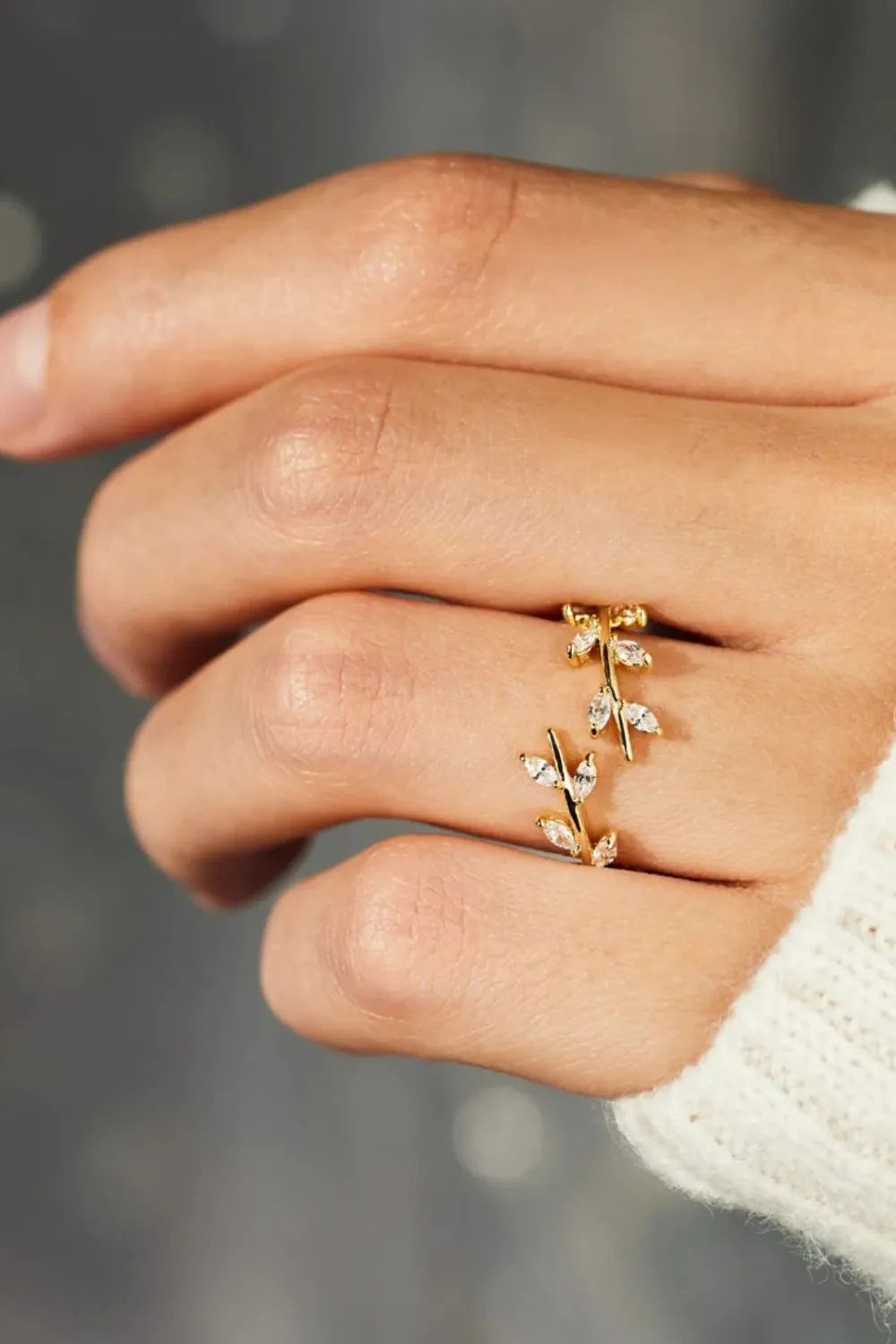 925 Sterling Silver Leaf Open Ring - Merit Sell