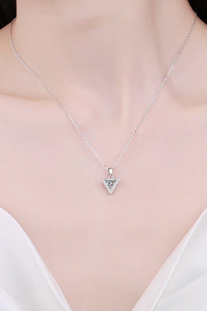 925 Sterling Silver Triangle Moissanite Pendant Necklace - Merit Sell