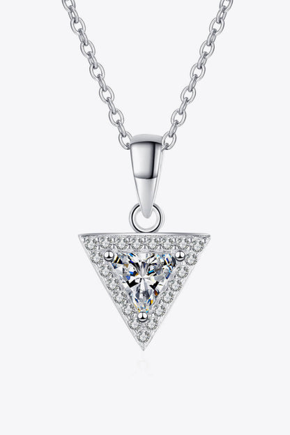 925 Sterling Silver Triangle Moissanite Pendant Necklace - Merit Sell