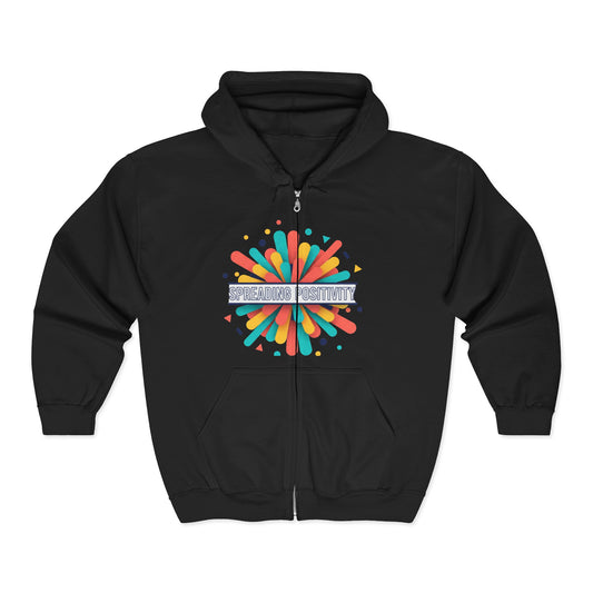 Spread Your Creativity Zip Hoodie — Colorful Inspirational Graphic Hoodie Merit Sell