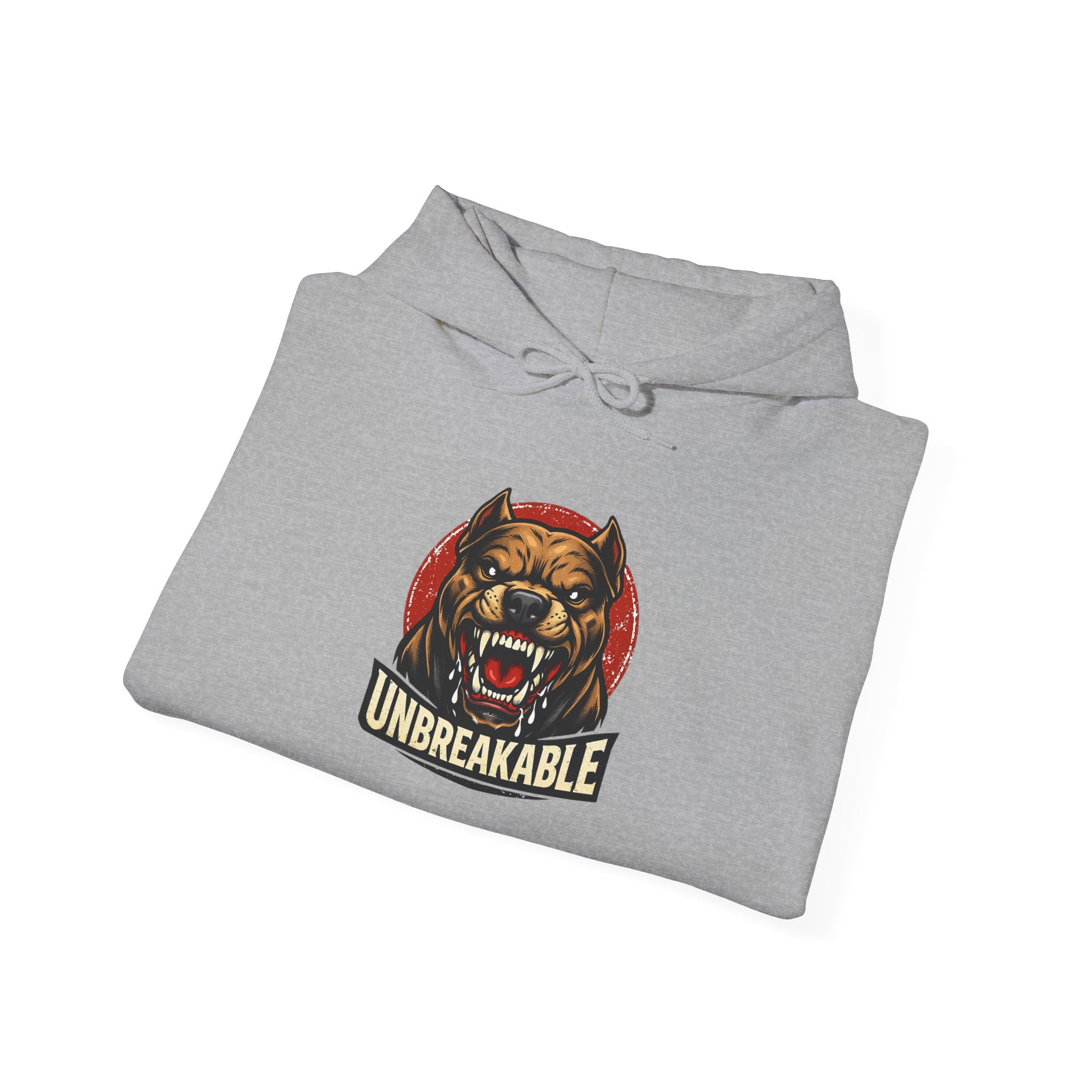 Unbreakable Dog Hoodie — Graphic Pullover with Roaring Dog Design