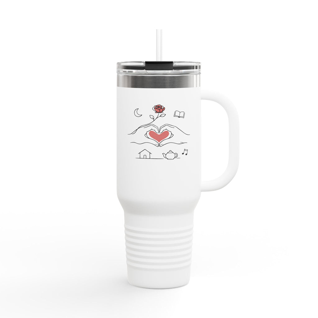 40oz Insulated Travel Mug — Heart & Home Sketch Design