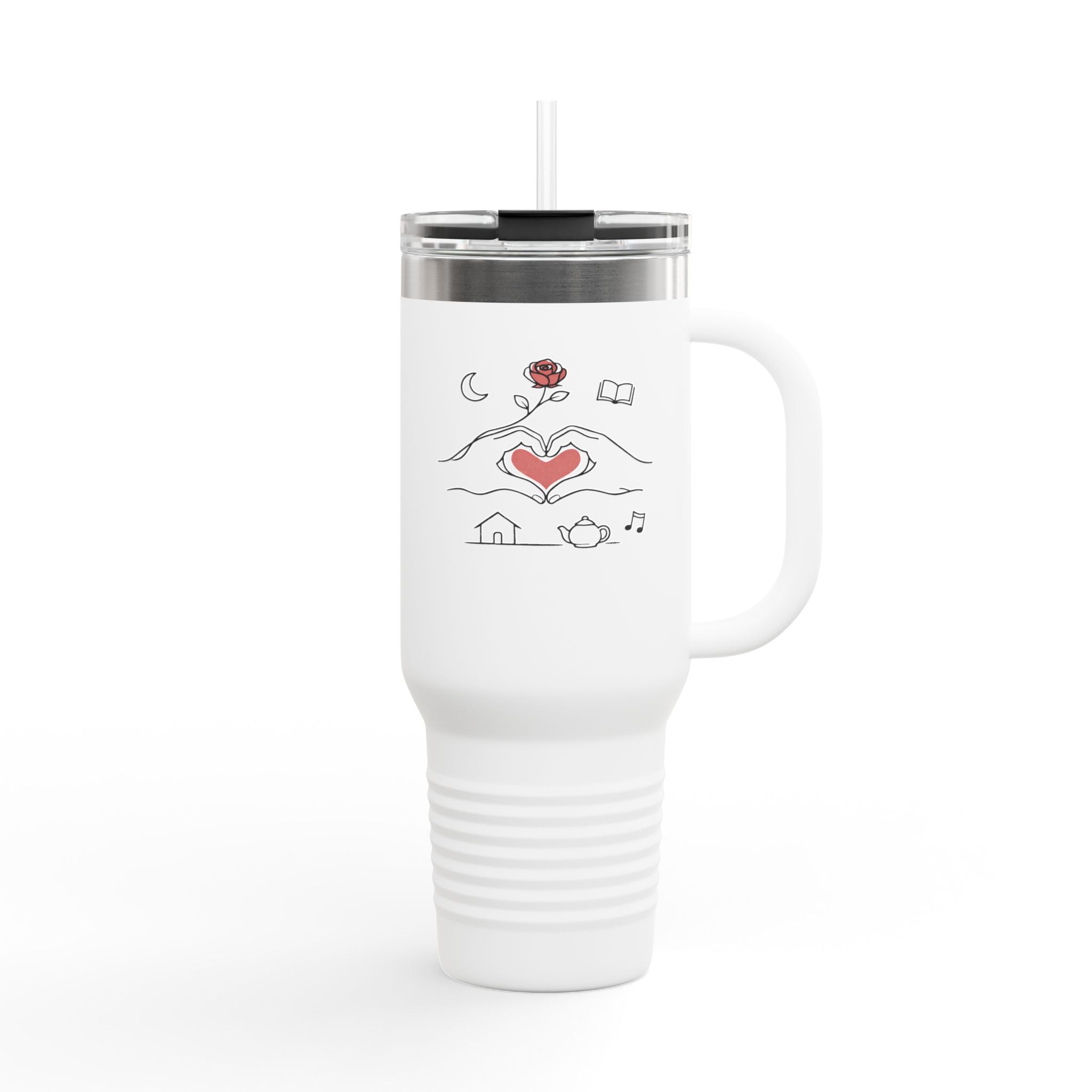 40oz Insulated Travel Mug — Heart & Home Sketch Design