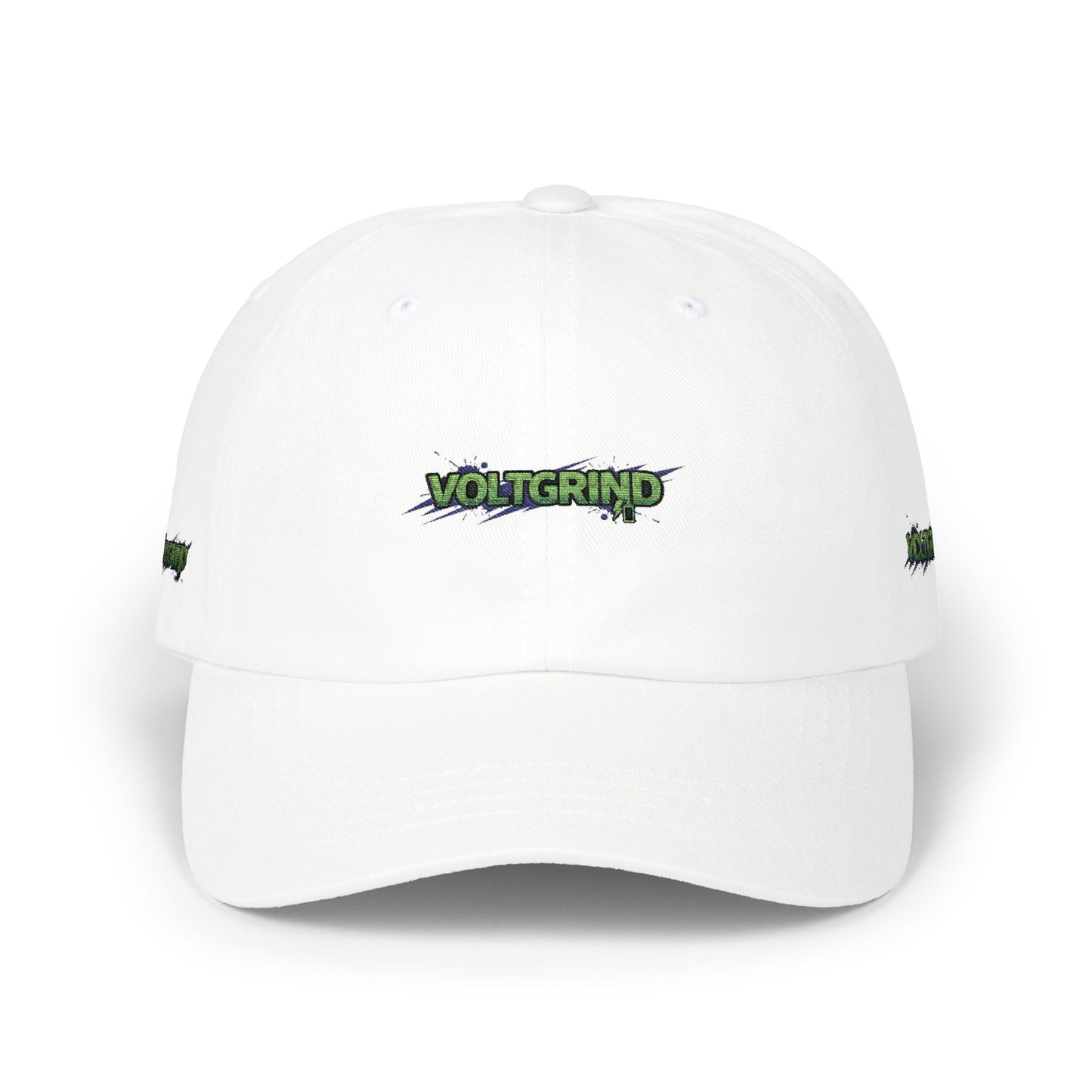 Dad Cap — Green Grunge 'Voltgrip' Embroidered Baseball Hat