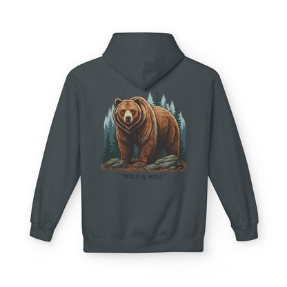 Bear Hoodie — "Wild & Wise" Forest Graphic Pullover