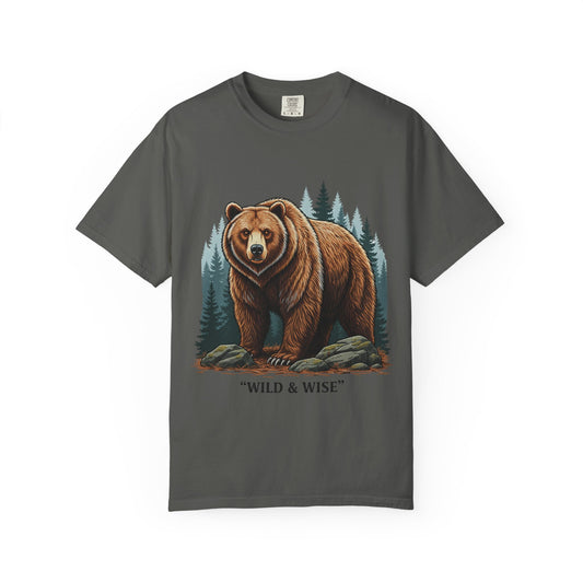 Bear Graphic T-Shirt — "Wild & Wise" Forest Adventure Tee