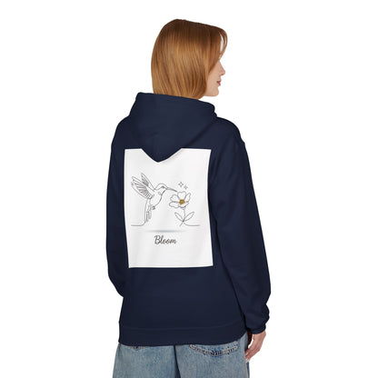 Bloom Hummingbird Hoodie — Floral Minimalist Pullover
