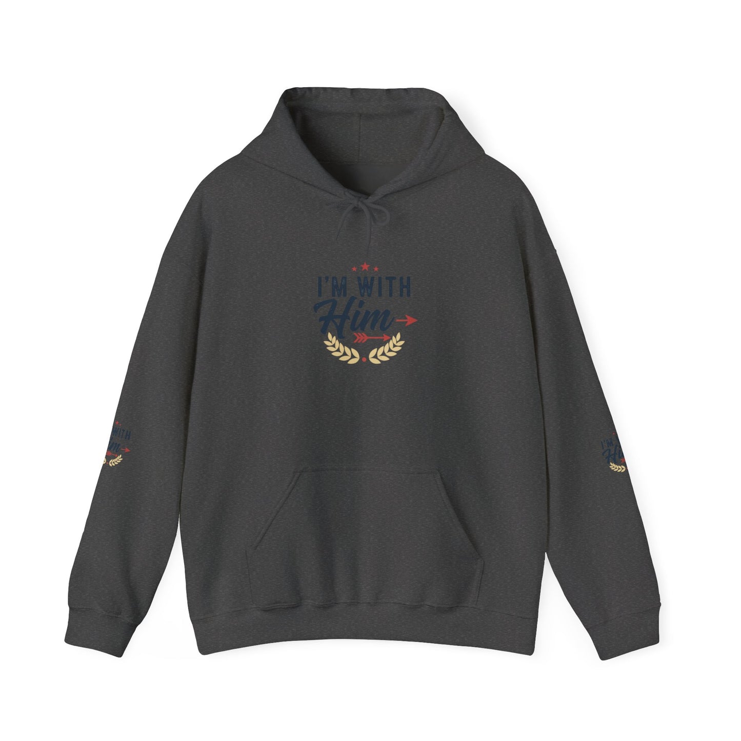 I'm With Him Hoodie — Couples Arrow Design