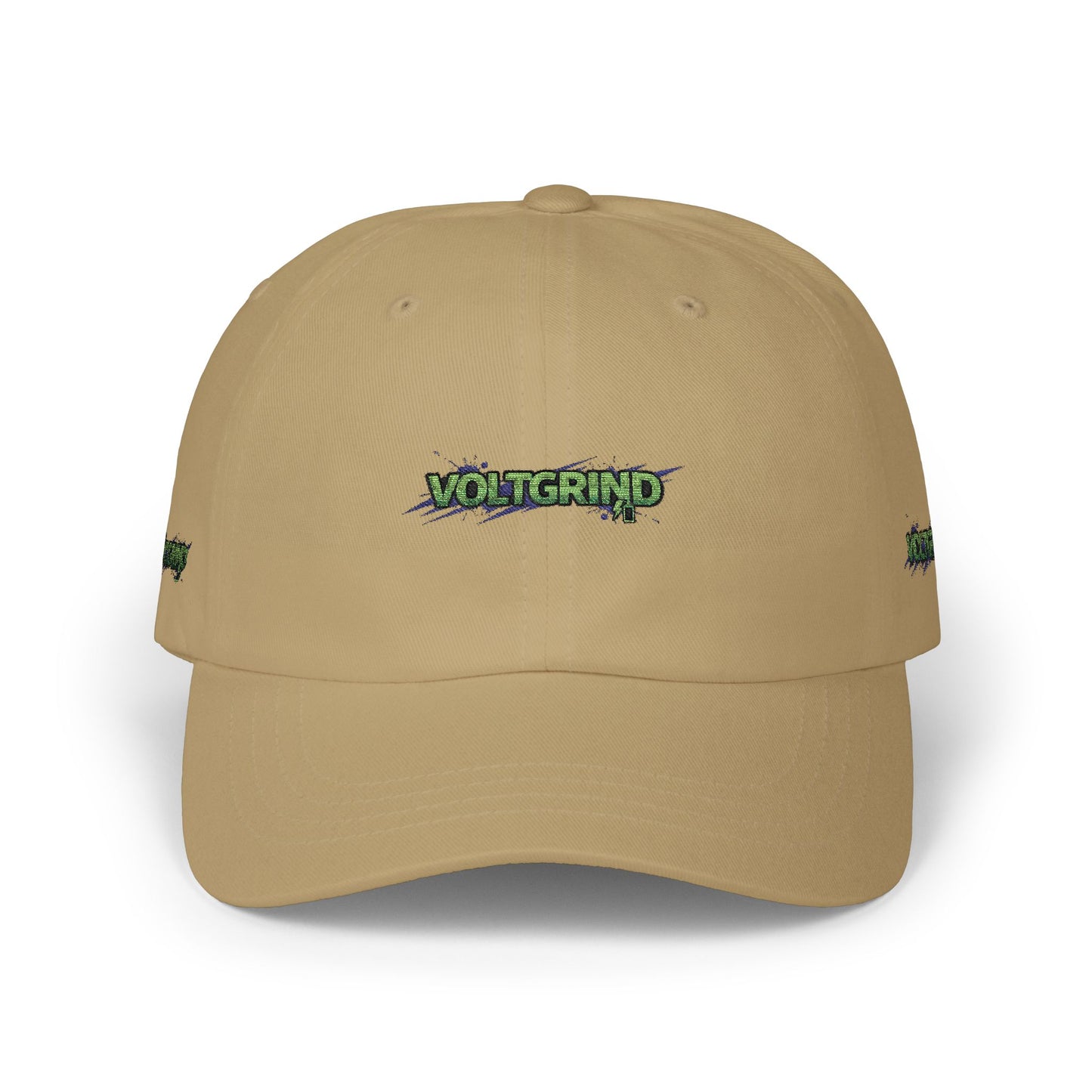 Dad Cap — Green Grunge 'Voltgrip' Embroidered Baseball Hat
