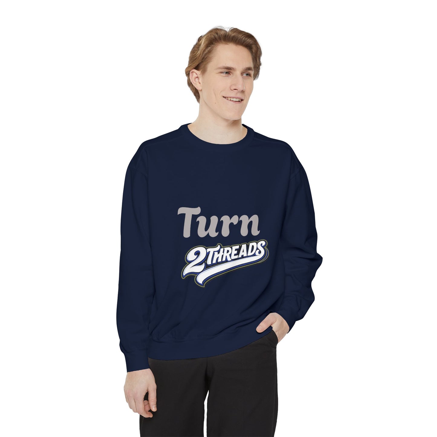 Turn 2Threads Baseball Sweatshirt — Vintage Peace Sign Crewneck