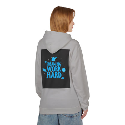Dream Big Work Hard Hoodie — Motivational Space Graphic Pullover