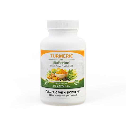 Turmeric with BioPerine® (Black Pepper Fruit Extract) Supplement (60 Capsules)