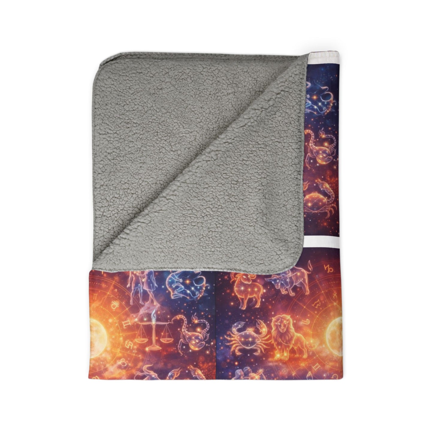 Zodiac Constellation Sherpa Blanket — Cosmic Astrology Fleece Throw