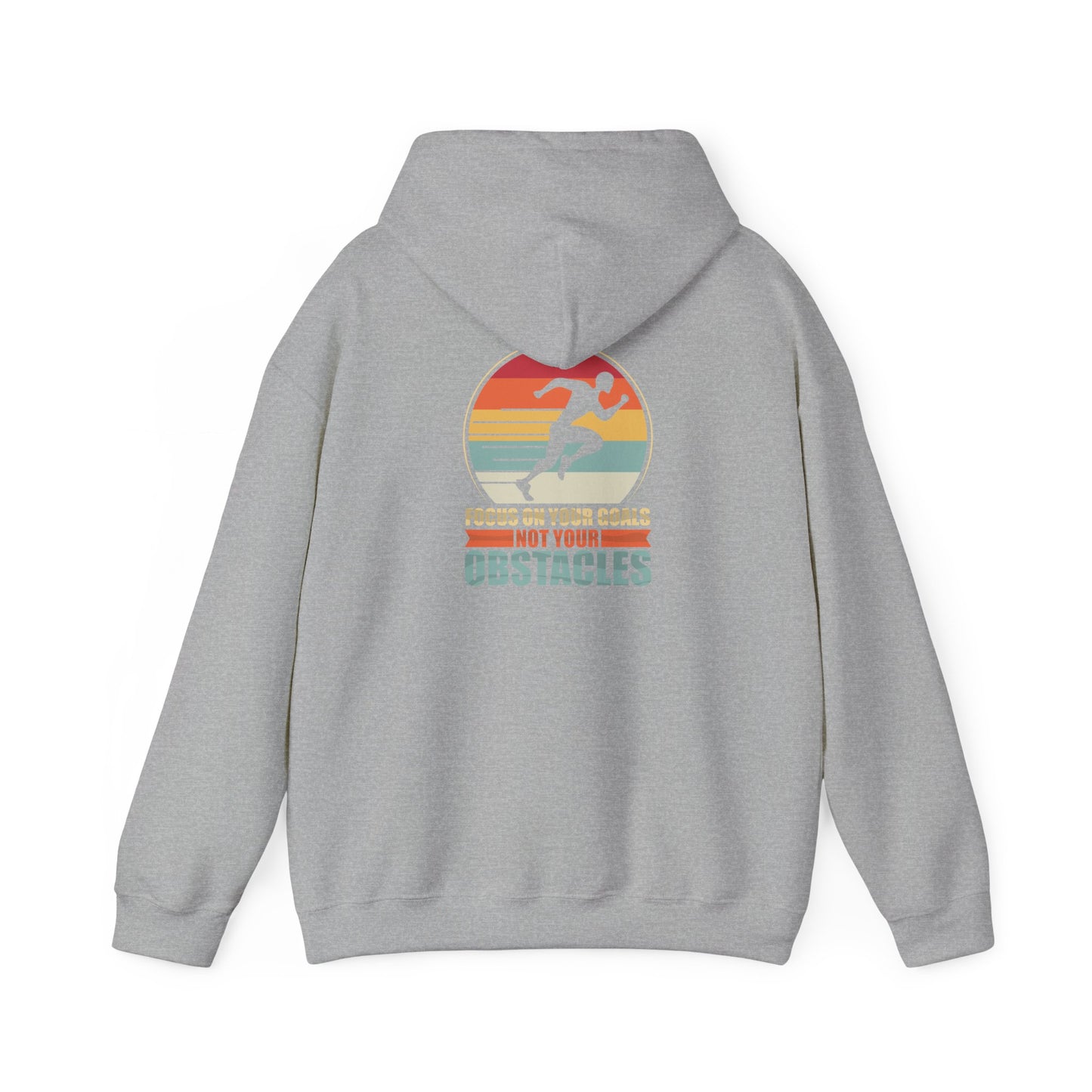 Motivational Hoodie — "Focus On Your Goals Not Your Obstacles" Retro Runner - Merit Sell
