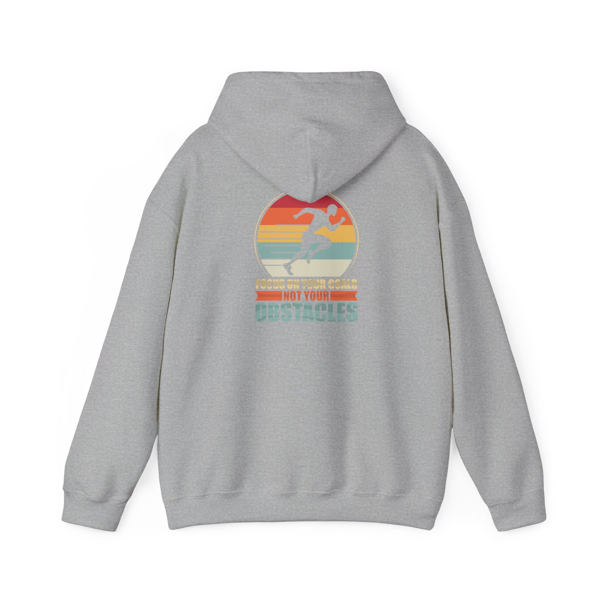 Motivational Hoodie — "Focus On Your Goals Not Your Obstacles" Retro Runner - Merit Sell