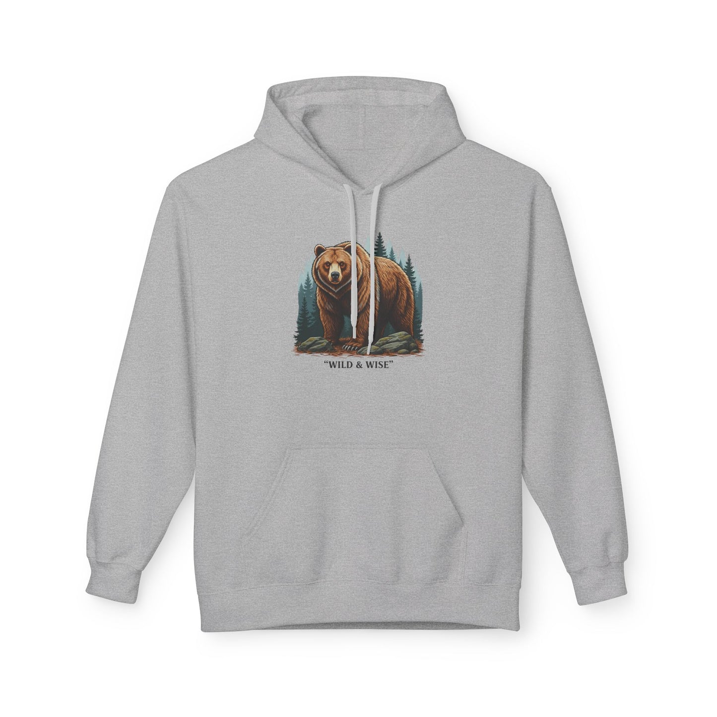 Bear Hoodie — "Wild & Wise" Forest Graphic Pullover