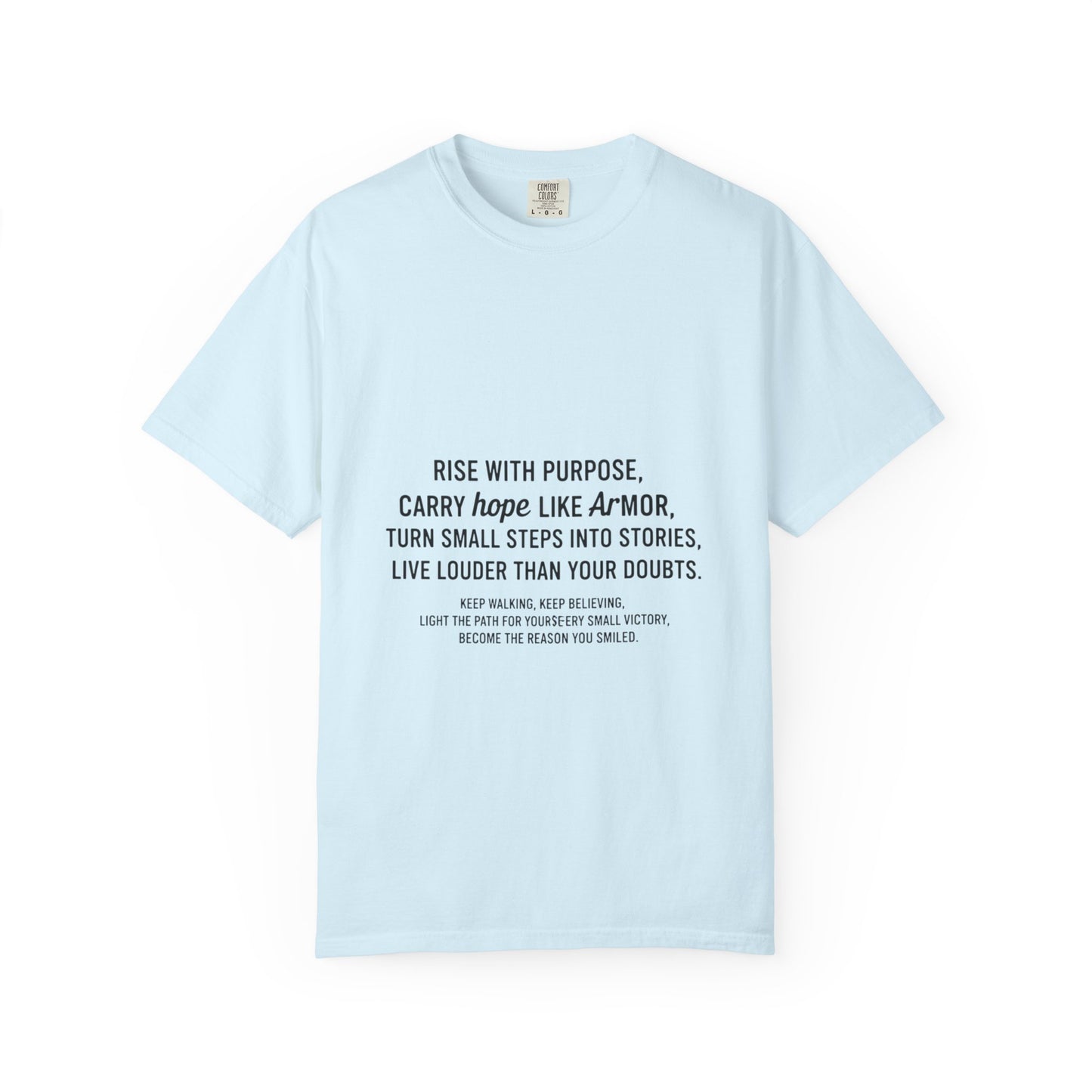 Inspirational Quote Tee — "Rise With Purpose" Motivational Graphic T-Shirt