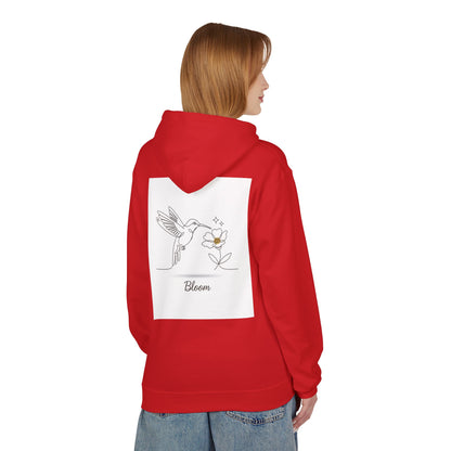 Bloom Hummingbird Hoodie — Floral Minimalist Pullover