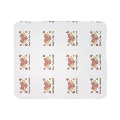 Hugs You Can Feel Sherpa Blanket — Cozy Heart Pattern Plush Throw