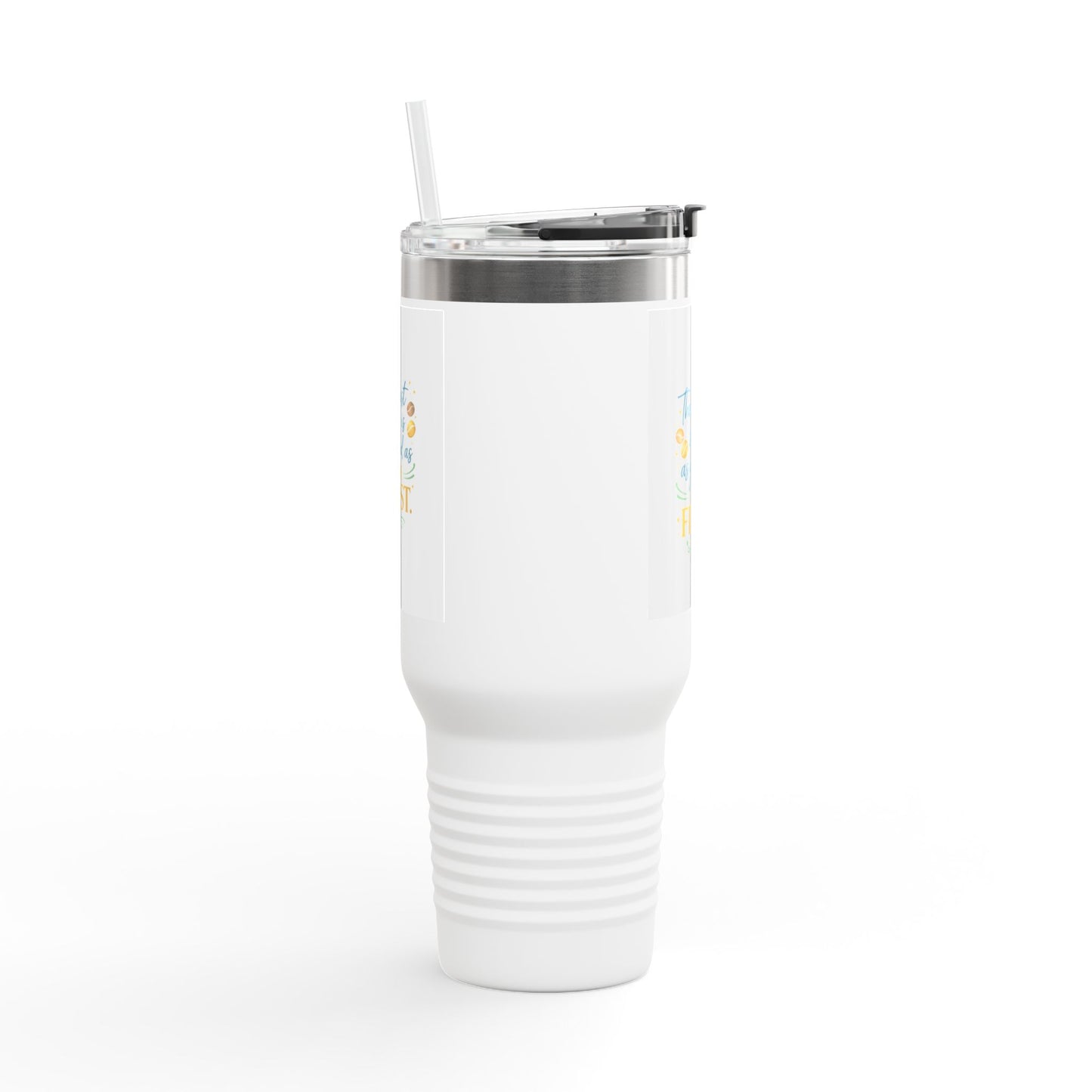 40oz Insulated Travel Mug – “The Last Sip Is As Good As The First” Floral Design