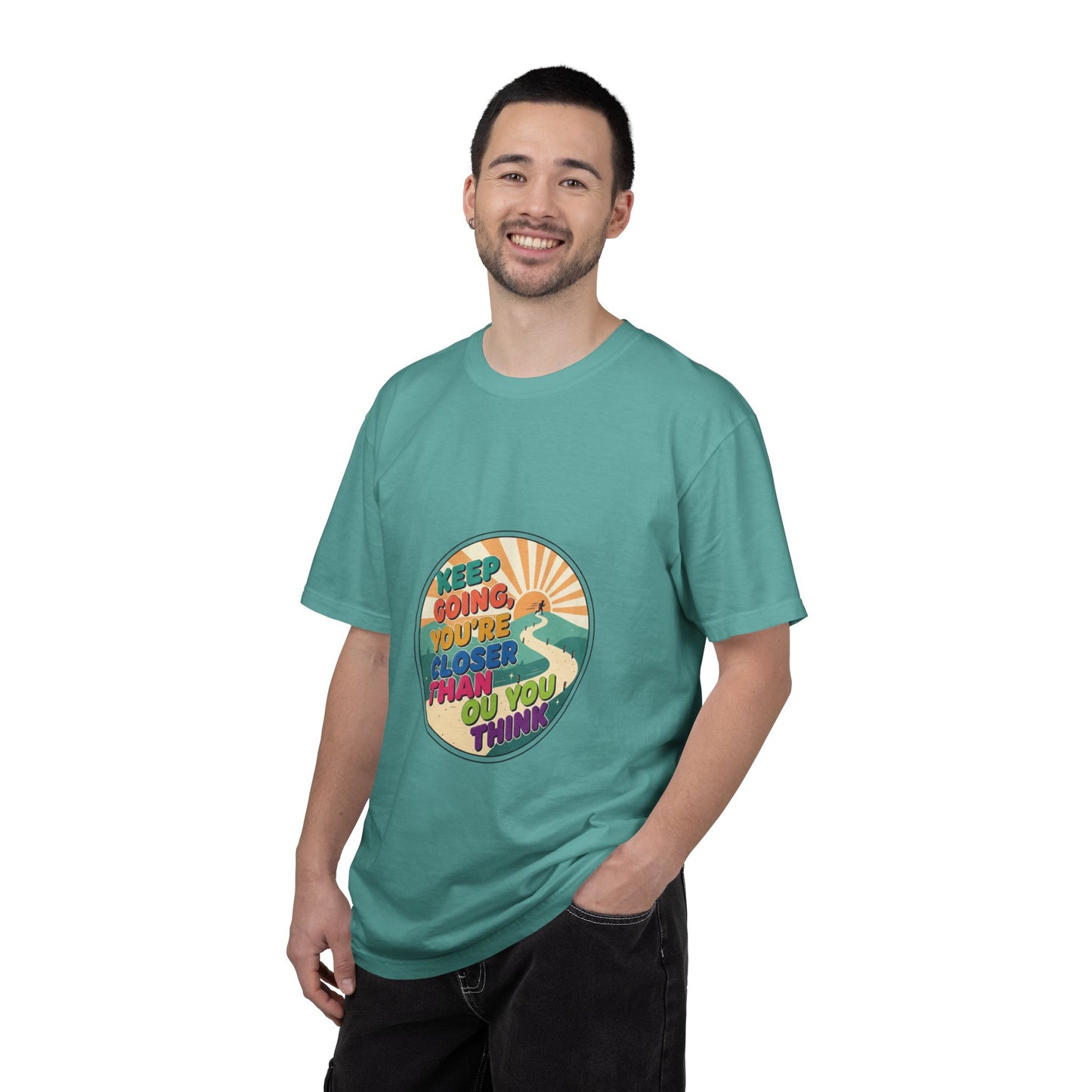 Keep Going You're Closer Than You Think T‑Shirt — Retro Motivational Tee