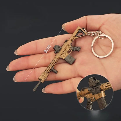 9cm Arena Breakout Mini M110 Periphery Weapon Keychains Model Alloy Pendant Prop Collection Birthday Gifts Accessories Toy Boys - Merit Sell