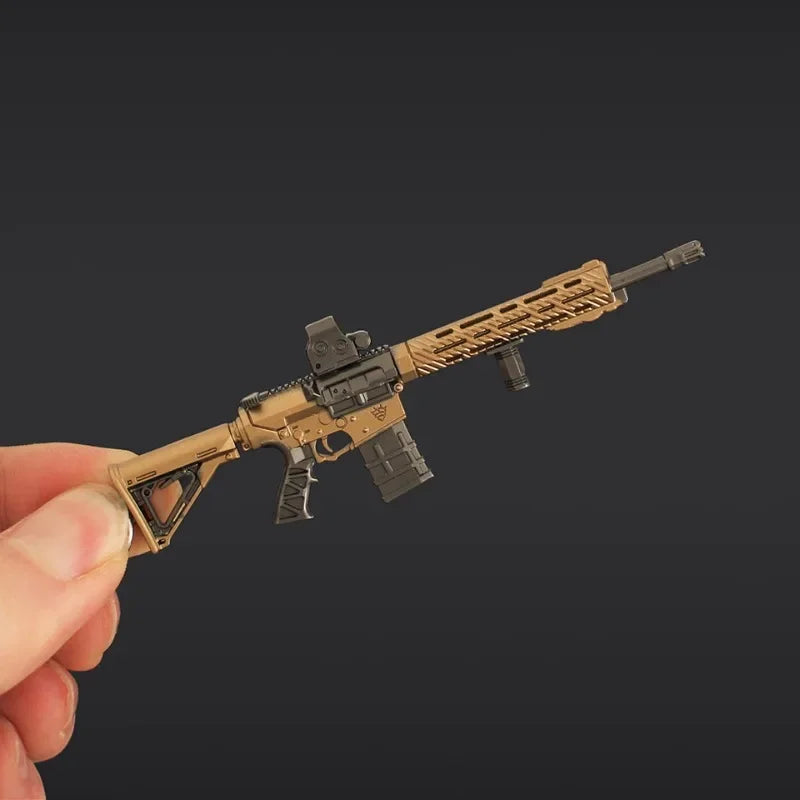 9cm Arena Breakout Mini M110 Periphery Weapon Keychains Model Alloy Pendant Prop Collection Birthday Gifts Accessories Toy Boys - Merit Sell