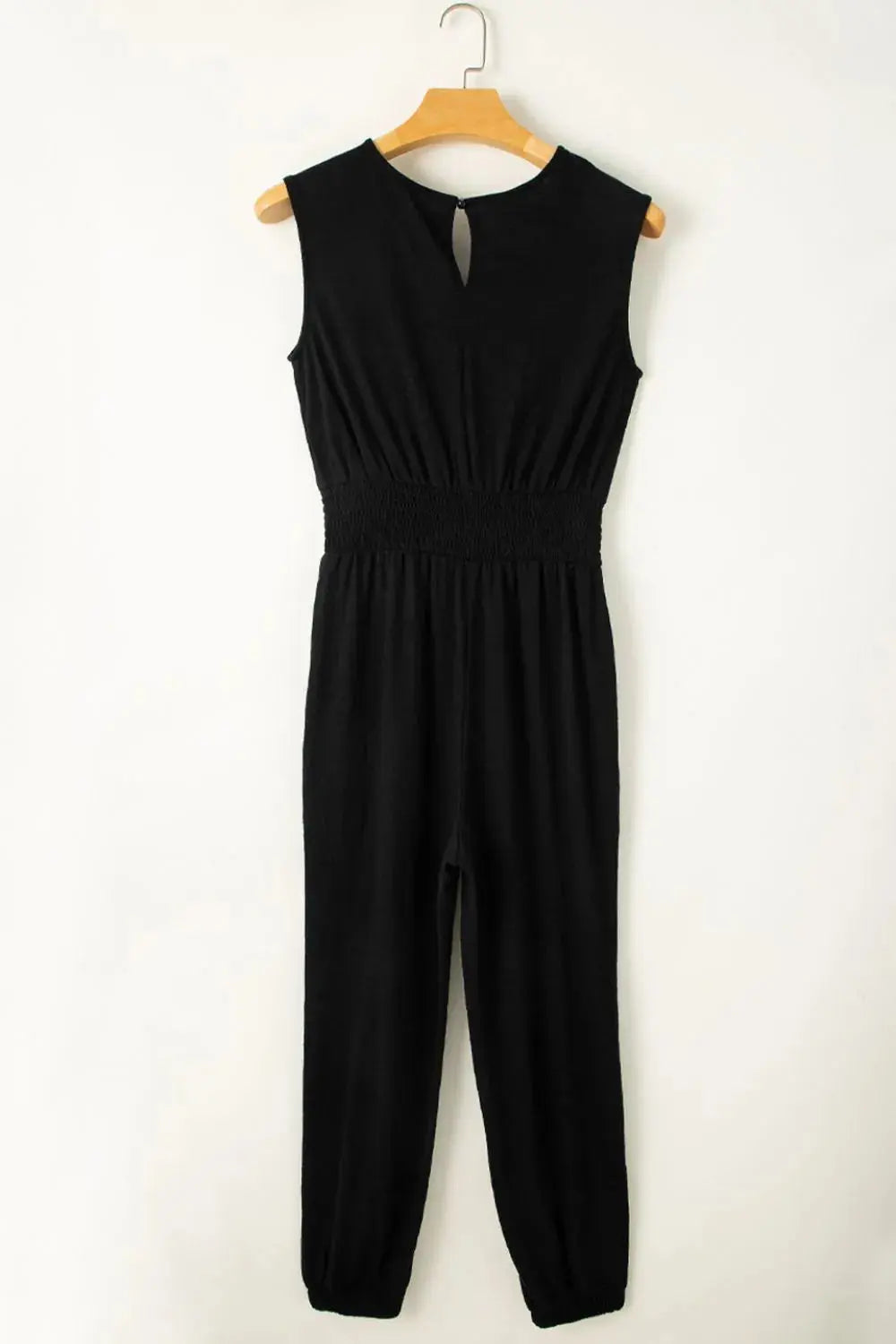 Smocked Sleeveless V Neck Jumpsuit - Merit Sell
