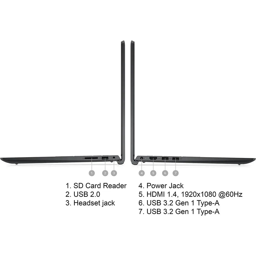 Dell Inspiron 15.6" Business Laptop,Intel Core i3-1215U,32GB RAM,2TB SSD,‎Intel UHD Graphics,Black