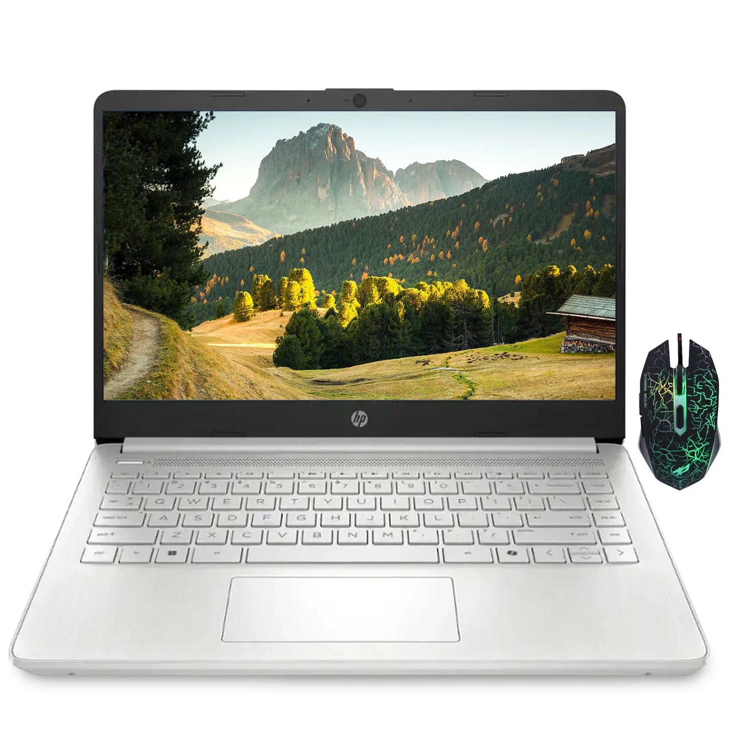 HP Laptop, 14" HD Student Laptop, Intel N150 Quad-Core Processor, Up to 16GB RAM, Up to 384GB Storage, Win 11 Pro Mouse