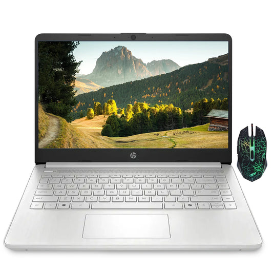 HP Laptop, 14" HD Student Laptop, Intel N150 Quad-Core Processor, Up to 16GB RAM, Up to 384GB Storage, Win 11 Pro Mouse