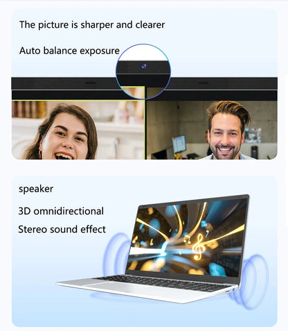 15.6" Intel Core i7 8500Y Laptop Computer PC 16GB DDR4 1TB SSD i7 Laptops Windows 11 Pro Office Fingerprint Unlock Notebook PC