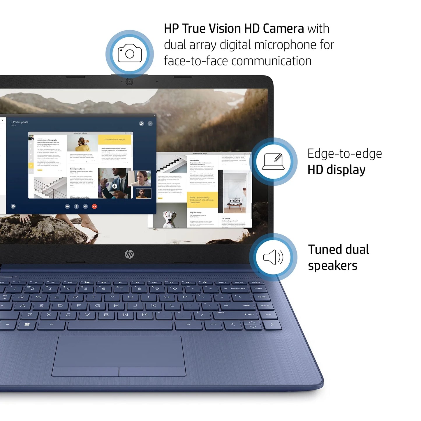 HP Newest 14" Business Laptop,Ultral Light Laptops,Intel Celeron N4120,16GB RAM,64GB eMMC,1-Year Office 365,Win 11 S,Royal Blue