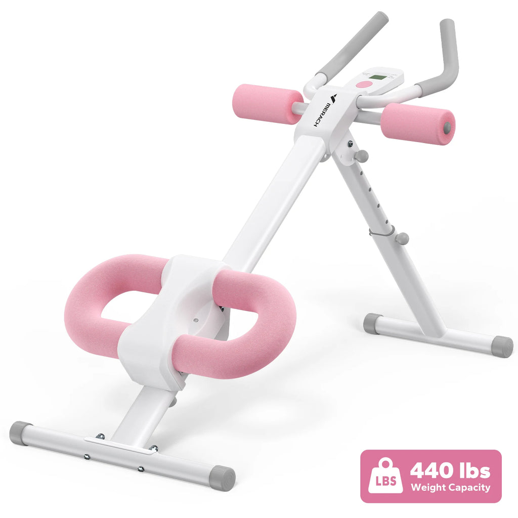 MERACH Ab Machine Adjustable Trainer Workout Foldable Knee Protection Abdominal Exercise Machine Core Ab Exercise System Trainer