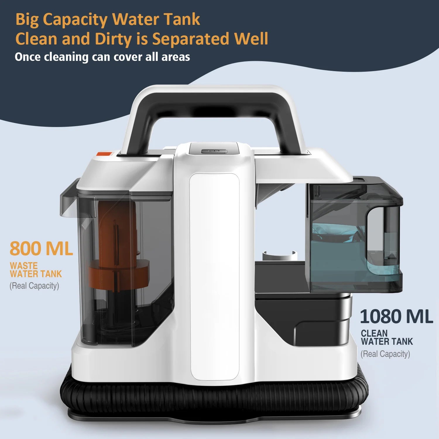 Handheld Carpet Cleaner 750W 15KPa Portable Spot Cleaner for Car Sofa Pet Hair Spray Suction Upholstery Clean Machine