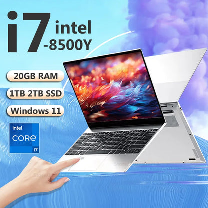 15.6" Intel Core i7 8500Y Laptop Computer PC 16GB DDR4 1TB SSD i7 Laptops Windows 11 Pro Office Fingerprint Unlock Notebook PC