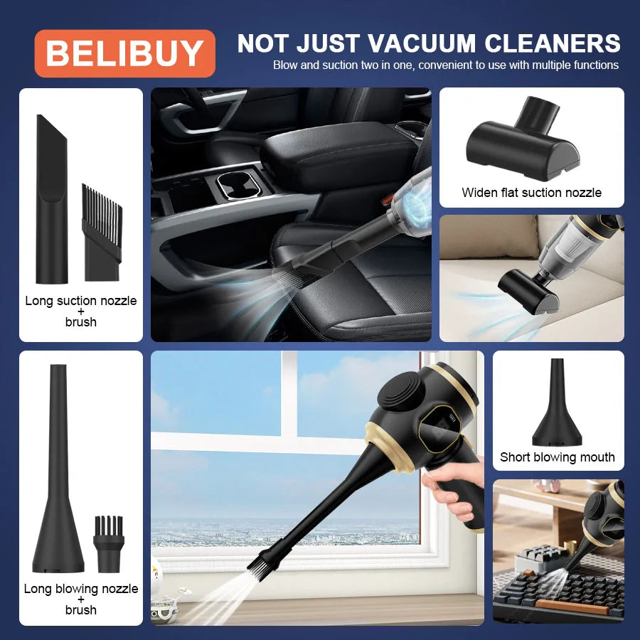 ABS Vacuum Cleaner Home Appliance Car Vacuum Cleaner Wireless Handheld 2in 1 Portable 15000PA Strong Suction Cleaner Vacuum - Merit Sell