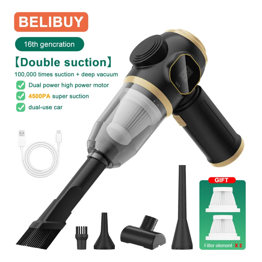 ABS Vacuum Cleaner Home Appliance Car Vacuum Cleaner Wireless Handheld 2in 1 Portable 15000PA Strong Suction Cleaner Vacuum - Merit Sell