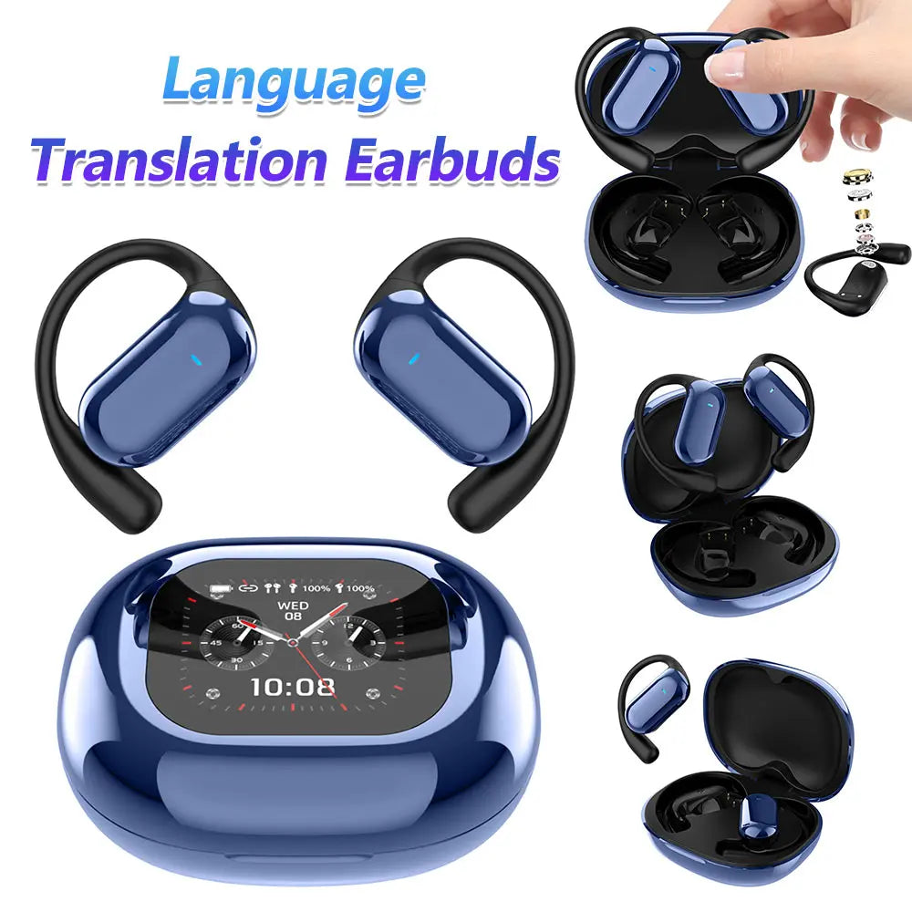 AI Language Translation Earbuds 144 Languages Bluetooth-Compatible 5.4 Translation Earphones for Travel Business Learning - Merit Sell