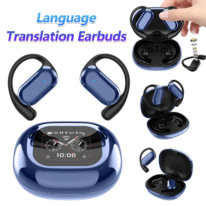 AI Language Translation Earbuds 144 Languages Bluetooth-Compatible 5.4 Translation Earphones for Travel Business Learning - Merit Sell