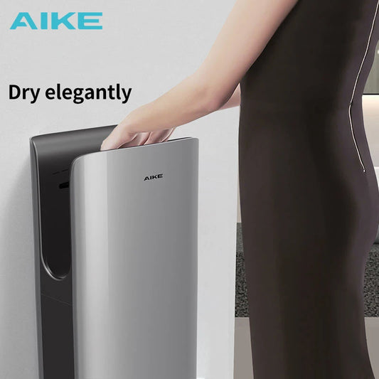 AIKE Automatic Hand Dryer HEPA Filtered Vertical Compact High Speed Jet-type Hands Drying Machine for Bathrooms 1400W 110V/220V - Merit Sell