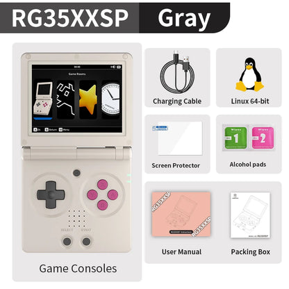 ANBERNIC RG35XXSP Flip Retro Handheld Game Console Linux 64bit WiFi Bluetooth Retro Video Gaming Console Online Play HDMI-TV Out - Merit Sell