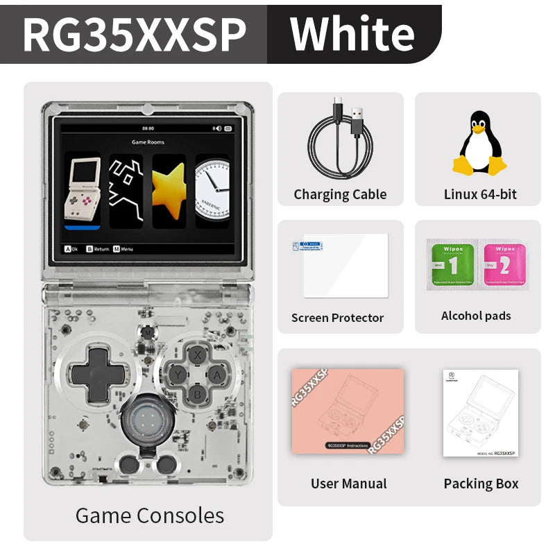 ANBERNIC RG35XXSP Flip Retro Handheld Game Console Linux 64bit WiFi Bluetooth Retro Video Gaming Console Online Play HDMI-TV Out - Merit Sell